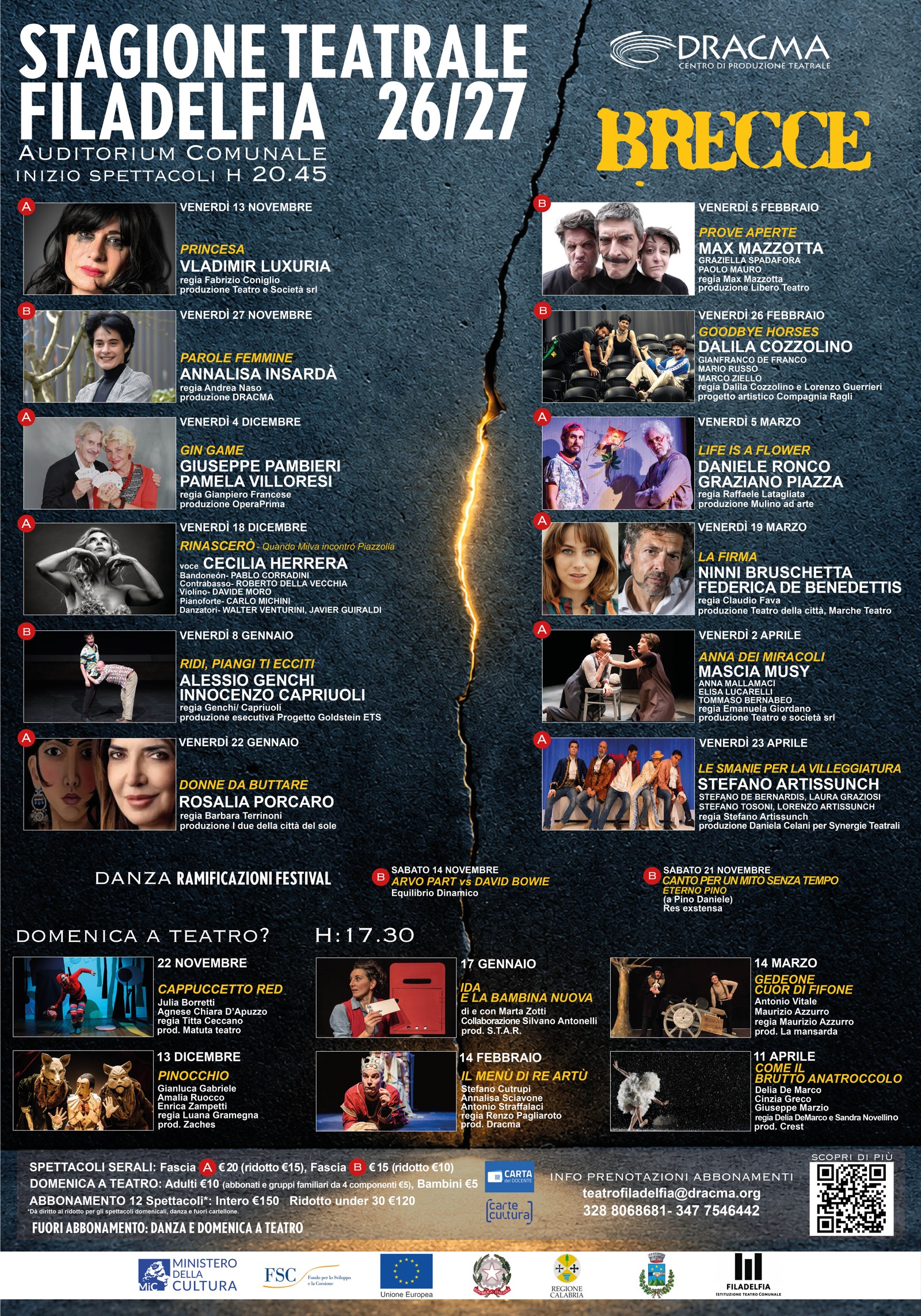 Manifesto Stagione Teatrale 26/27 Filadelfia - Brecce